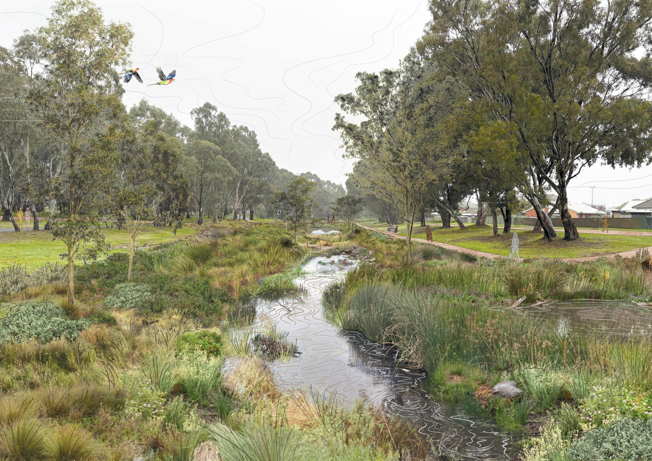 Bendigo Creek (Bay Street) project area - artist's impression