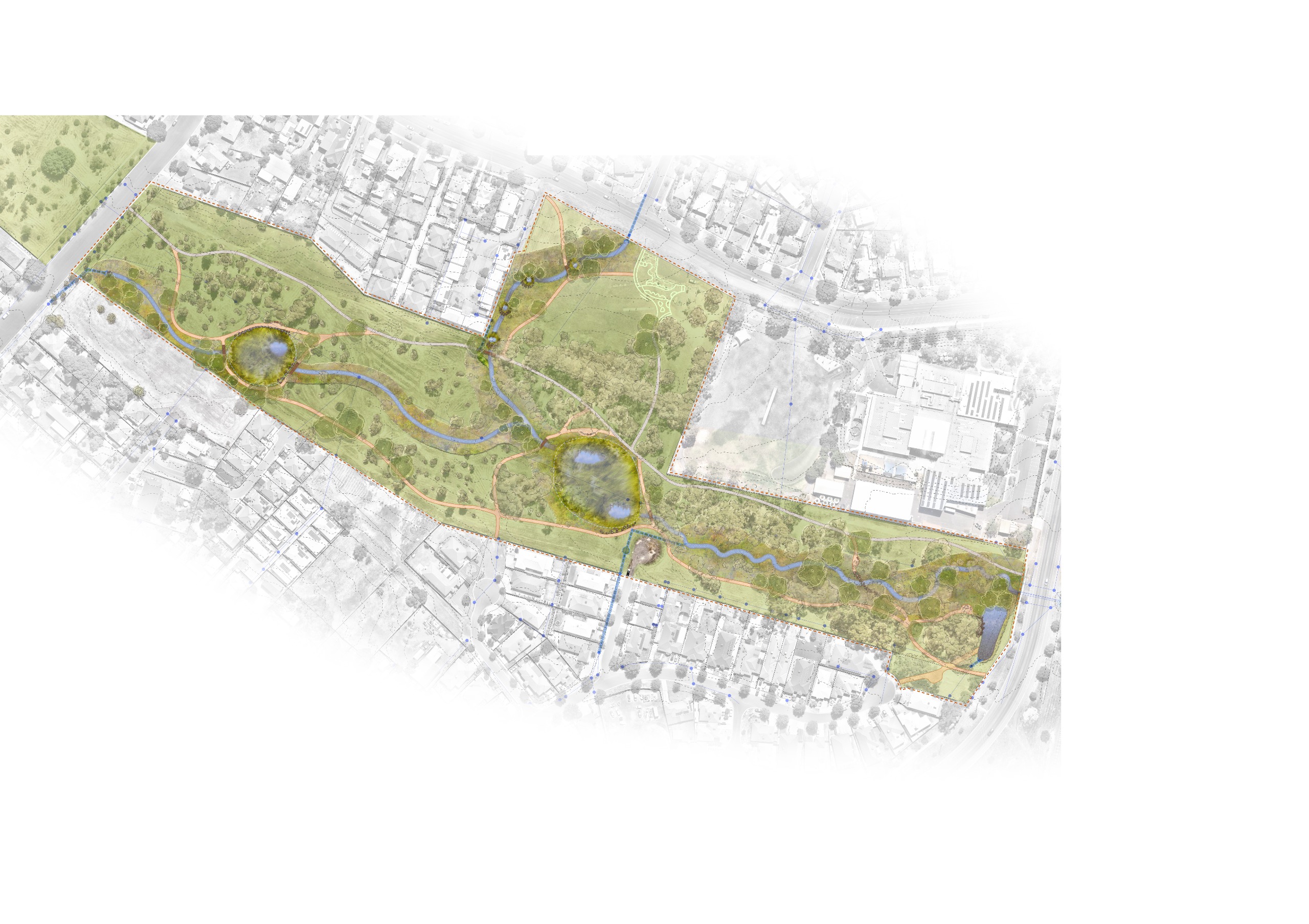 Concept plan for the Ironbark Gully naturalisation works